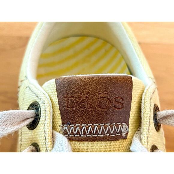 Taos Star Burst Sunny Yellow Sneaker Shoes Canvas Casual Pastel 6.5 lace up - Picture 6 of 9